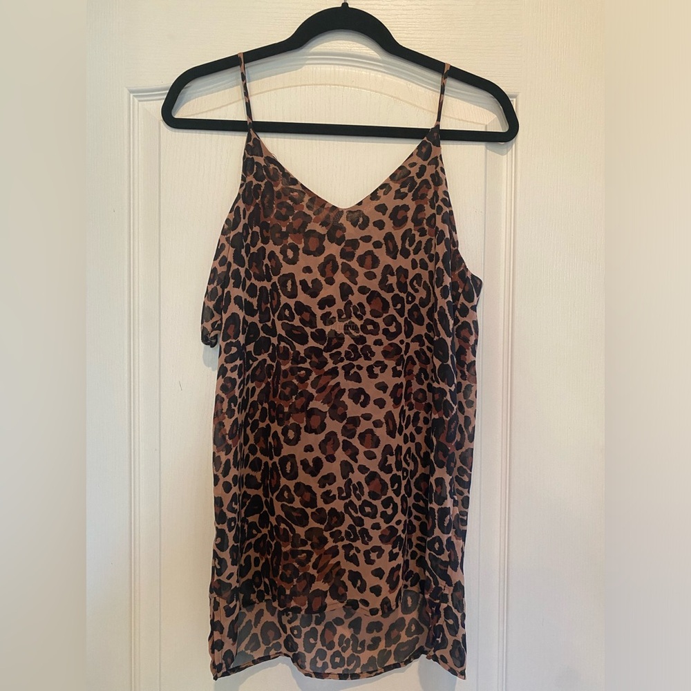 Leopard print cami with adjustable straps size S/M